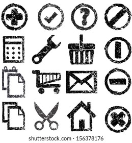 Set of grunge web icons 