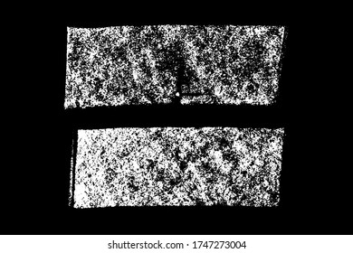 Set of grunge white chalk texture stripe brush on black background