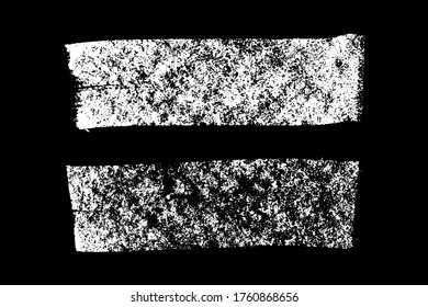 Set of grunge white chalk texture stripe brush on black background