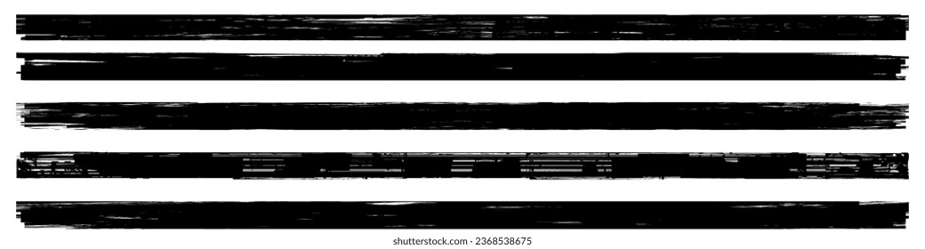 A set of grunge-style paint strokes
