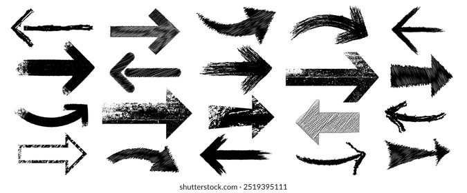Conjunto de setas sujas - ilustração vetorial