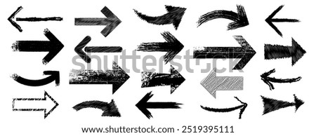 Set of grungy arrows - vector illustration