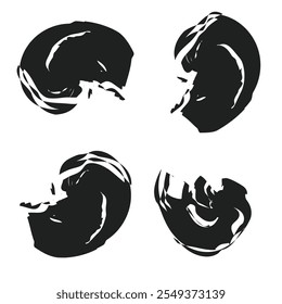 Set of grungy brush ink graphic elements. Vector illustration design
