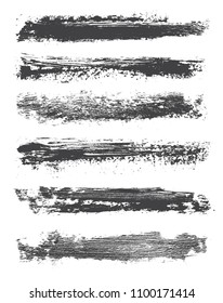Set of grungy brush strokes.Grunge brushes collection.Vector artistic design elements. 