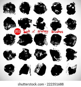 set of grungy brushes. black elements for your design