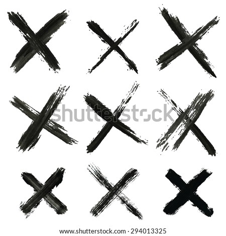 set of grungy crosses