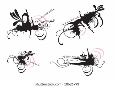 Set of grungy design elements