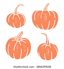 Set of grungy pumpkin stamps