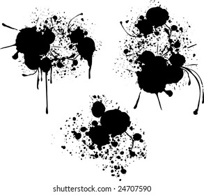 set of grungy shapes, very usable like design elements, individual objects very easy to edit