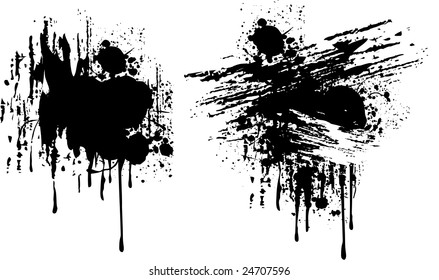 set of grungy shapes, very usable like design elements, individual objects very easy to edit