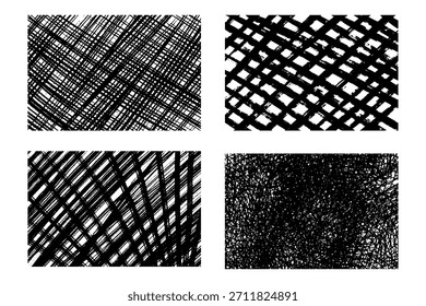 Set of Grungy Sketchy Hatching Lines Distress Texture Collection