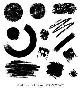 Conjunto de elementos de diseño vectorial para la decoración. La tinta y el pincel parpadea la imitación de diferentes formas.