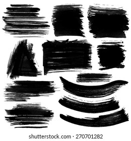 Set of grungy vector banners. Hand drawn ink elements. Abstract shapes isolated on white background. Watercolor background. Retro background. Vintage background. Design elements for your design.