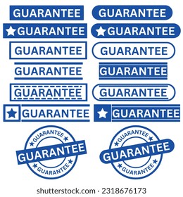 Set of guarantee rubber stamp. Blue Guarantee rubber stamp, Check mark icon design, Confirmation concept, vector illustration isolated