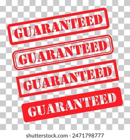 Set of Guaranteed stamp symbol, label sticker sign button, text banner vector illustration .