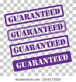 Set of Guaranteed stamp symbol, label sticker sign button, text banner vector illustration .