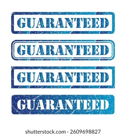 Set of Guaranteed stamp symbol, label sticker sign button, text banner vector illustration .
