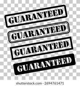 Set of Guaranteed stamp symbol, label sticker sign button, text banner vector illustration .
