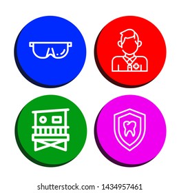 Set of guard icons such as Protective, Lifeguard, Lifeguard tower, Shield , guard