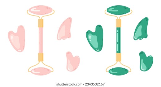 Set of guasha and Jade scraping roller