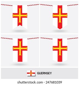 Set of Guernsey flag. vector illustration 