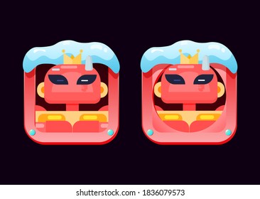 Set of gui Christmas character avatar border for game ui asset elements vector illustration