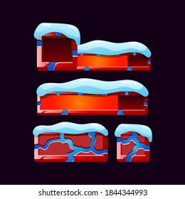 Set of gui Christmas indicator bar border frame for game ui asset elements vector illustration