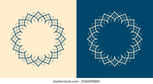 set of guilloche symmetry circular frame design vector