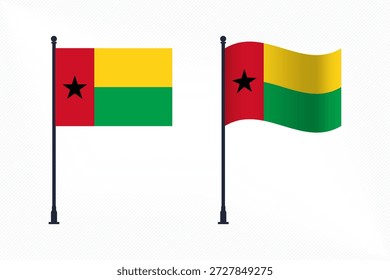 Conjunto de Bandeiras da Guiné Bissau Isoladas para a Celebração do Dia da Independência