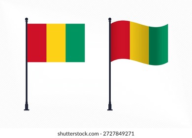 Conjunto de bandeiras da Guiné isolado para a celebração do Dia da Independência