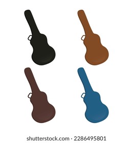 set of guitar case design vector flat modern isolated illustration