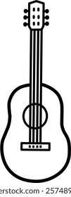 Set of Guitar Icon Representing Musical Instrument