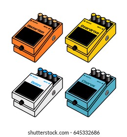 set of guitar pedals effects/distortion,delay,chorus,overdrive