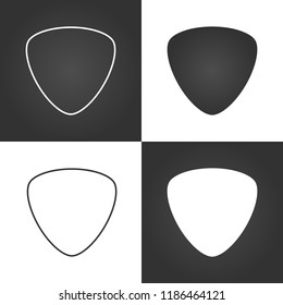 Set guitar pick icon, mediators, vector illustration.
