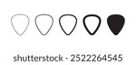 set of guitar pick icons vector design illustration isolated white background