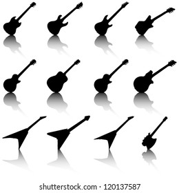 Set Of Guitar Silhouette