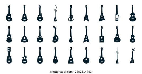 Set of Guitar Silhouettes Collection.

