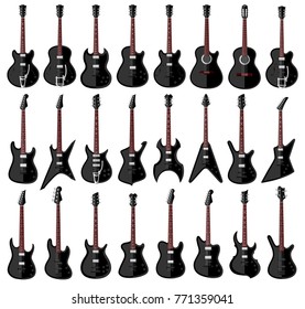 Set of guitars. Vector illustration