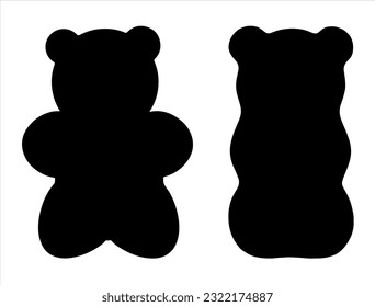 Set of Gummy Bear Silhouette Vector Art