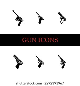 Juego de armas. Iconos de armas. Ilustración del vector