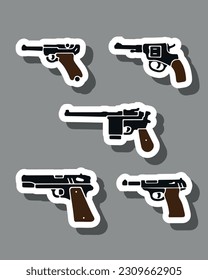 Satz Waffen. Vektorgrafik.