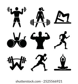 Estilo del Vector del icono del gimnasio con el fondo blanco