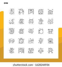 Set of Gym Line Icon set 25 Icons. Vector Minimalism Style Design Black Icons Set. Linear pictogram pack.