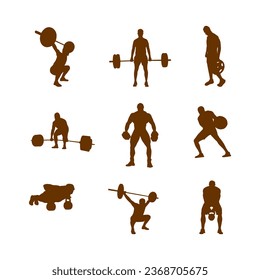 set of gym logo vector icon