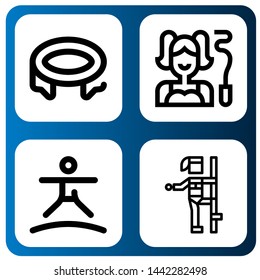 Set of gymnast icons such as Trampoline, Gymnast, Pole dance , gymnast