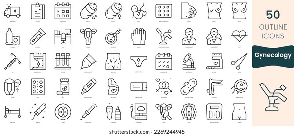 Set of gynecology icons. Thin linear style icons Pack. Vector Illustration