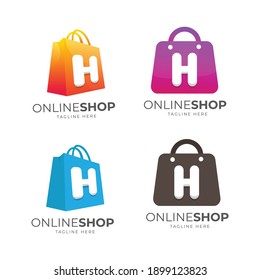 Set H Letter Gradation Logo Design Stock Vector (Royalty Free ...