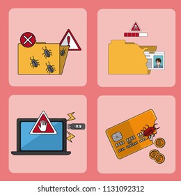 Set of hacker icons