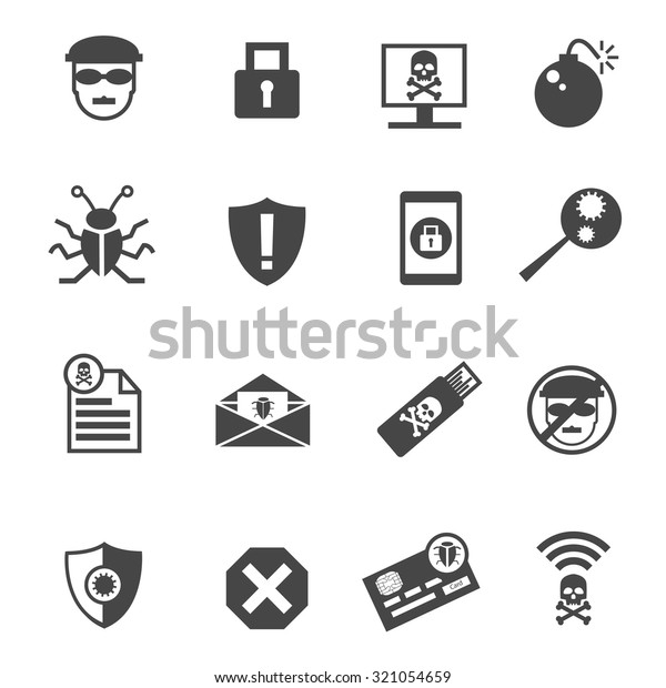 Set Hacker Icons Stock Vector (Royalty Free) 321054659 | Shutterstock