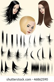Set of hair brushes